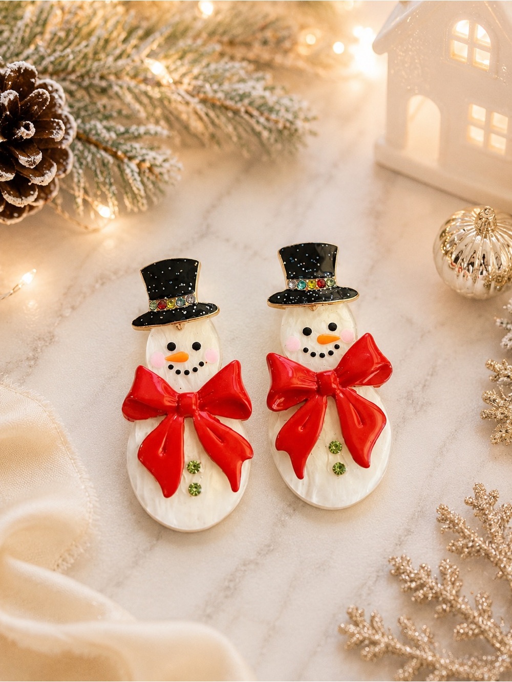 Festive Snowman Earrings